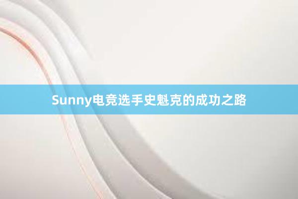 Sunny电竞选手史魁克的成功之路
