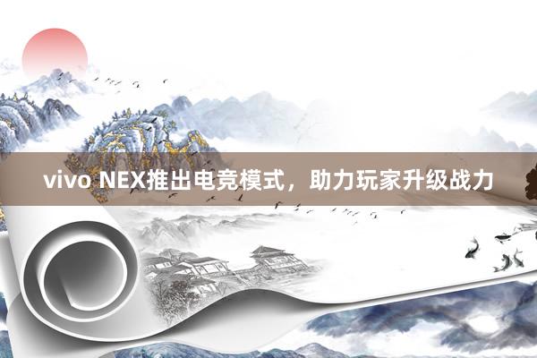vivo NEX推出电竞模式，助力玩家升级战力
