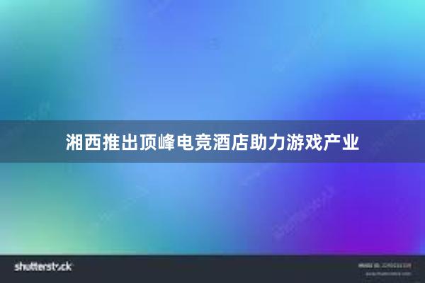 湘西推出顶峰电竞酒店助力游戏产业