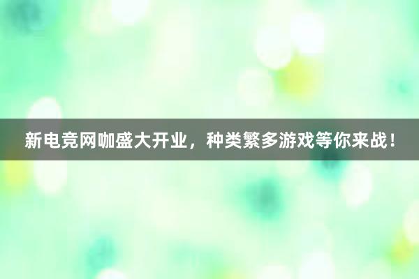 新电竞网咖盛大开业，种类繁多游戏等你来战！